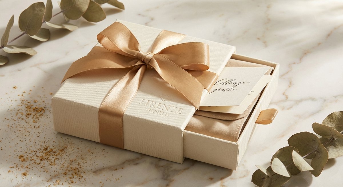 Packaging lusso gioielli GOGO con nastro dorato
