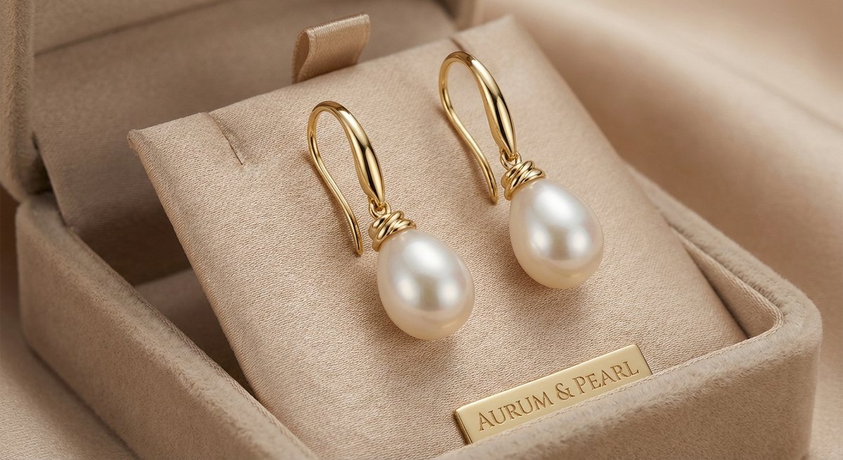 Orecchini pendenti goccia con perle naturali