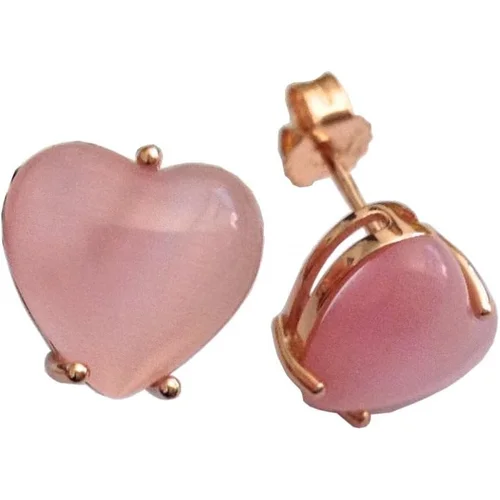 Orecchini Cuore in Argento Rosato 925 millesimi - GOGO Gioielli